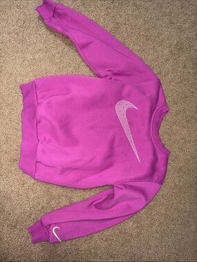 Nike Bright Pink Crewneck Sweatshirt with White Swoosh